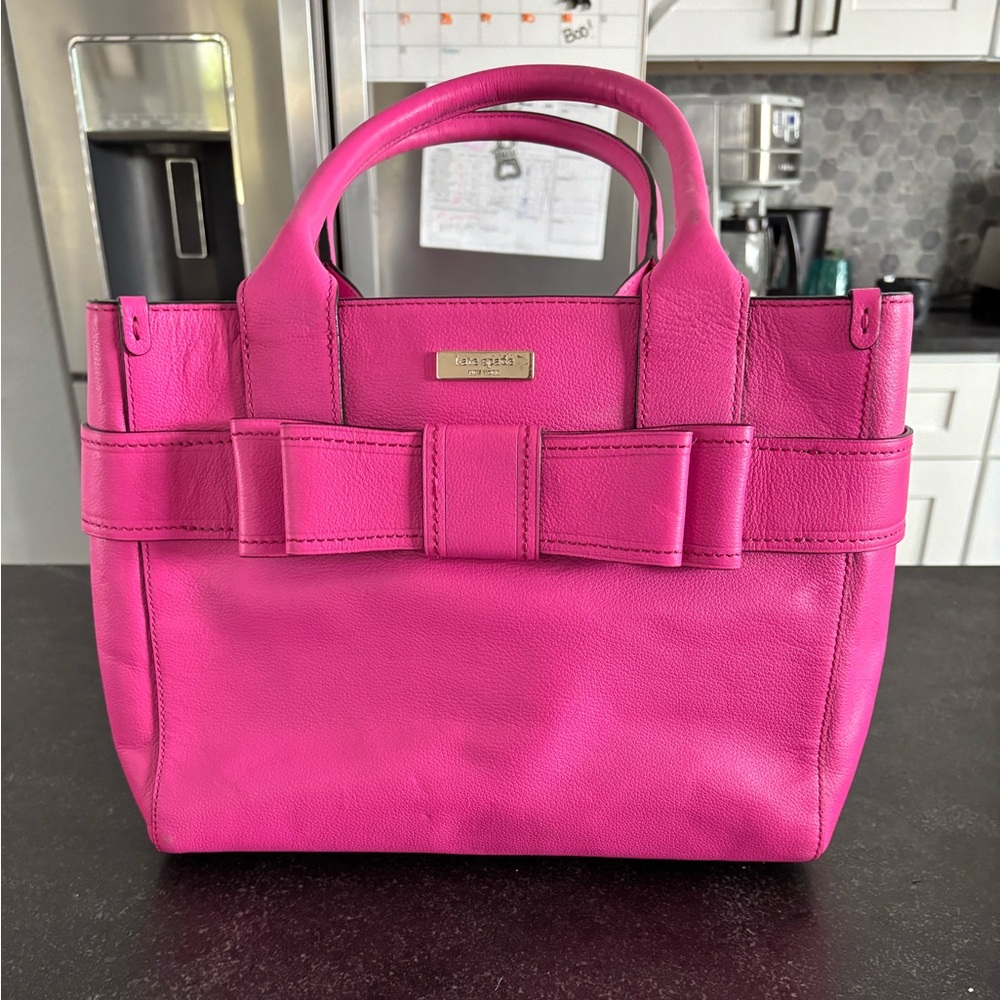 Kate Spade Vibrant Pink Tote with Bow Accent
